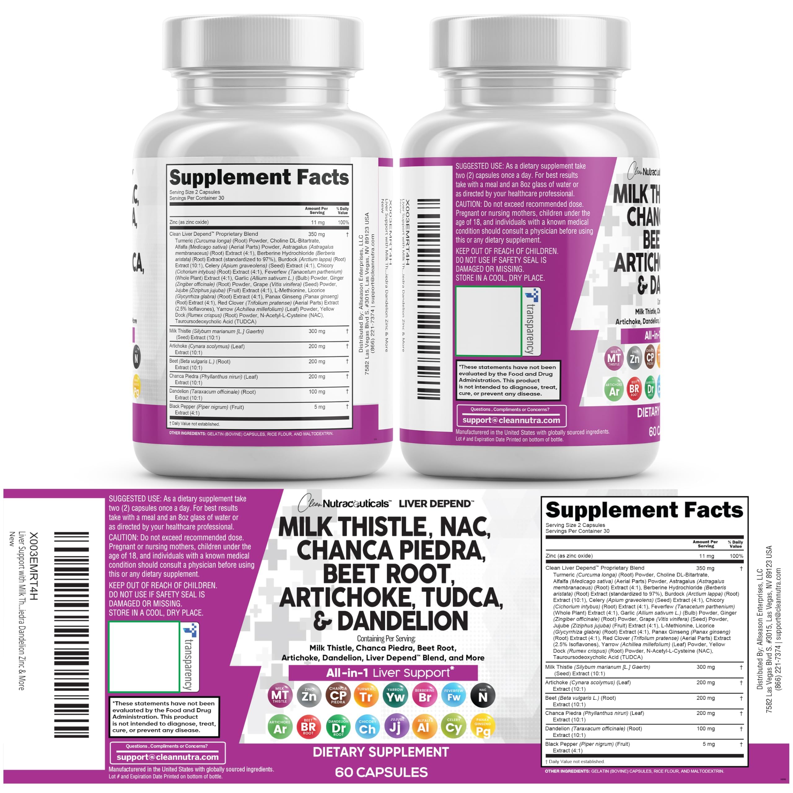 Clean Nutraceuticals Liver Defend dandelion root powder detail.