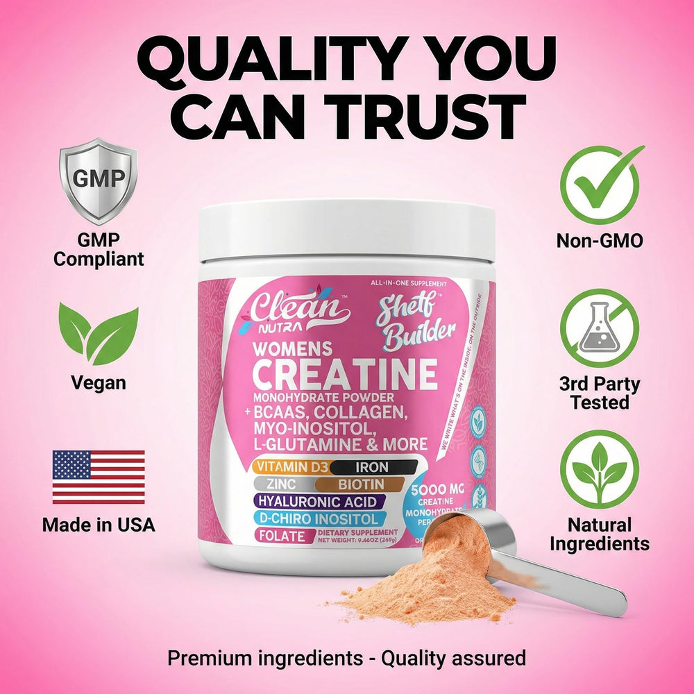 Clean Nutraceuticals maca root extract and folate bottle highlighting vitality support.