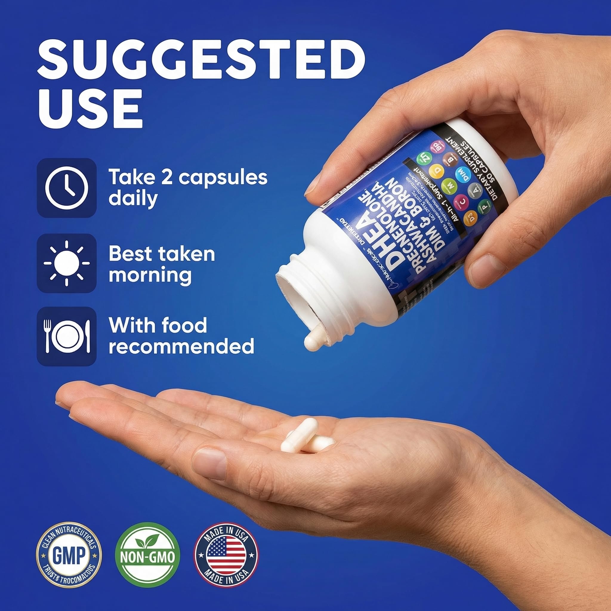 Clean Nutraceuticals Made-in-USA label on bottle signaling quality manufacturing