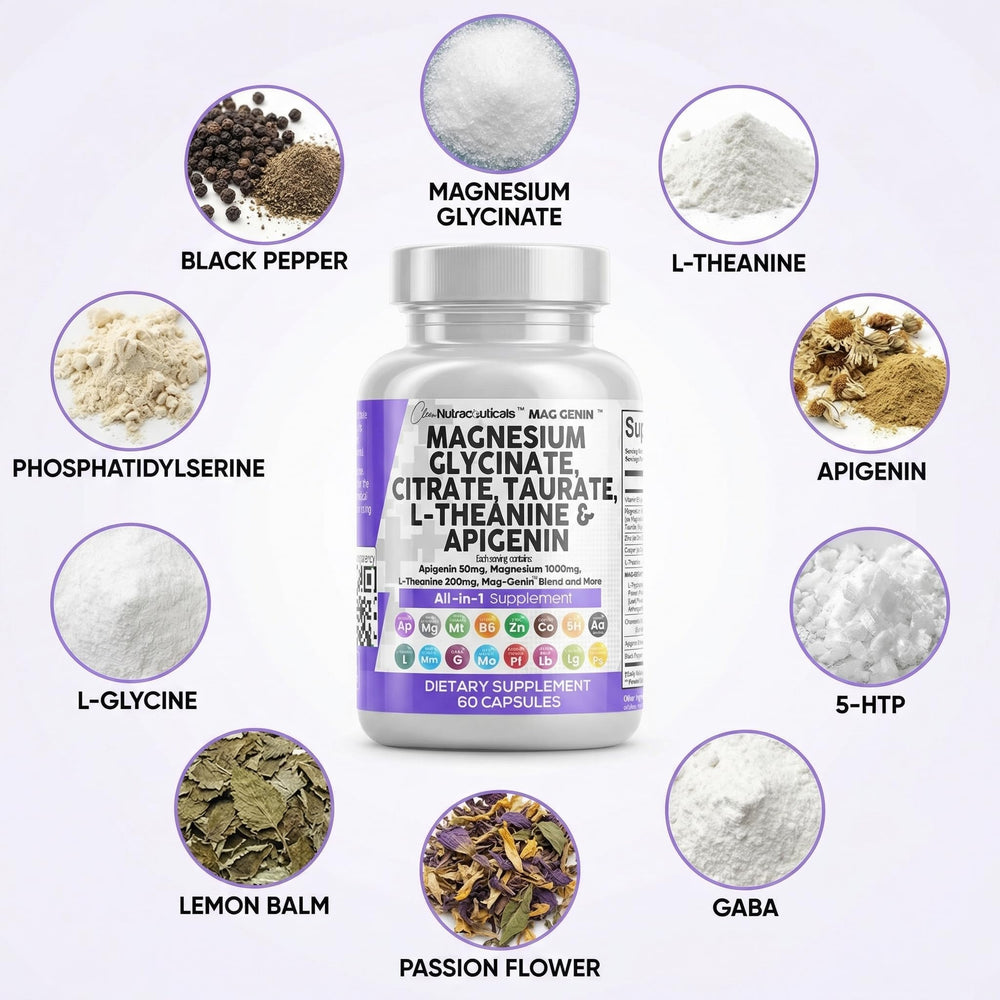 Clean Nutraceuticals Mag Genin with Apigenin 50mg for botanicals in a convenient capsule