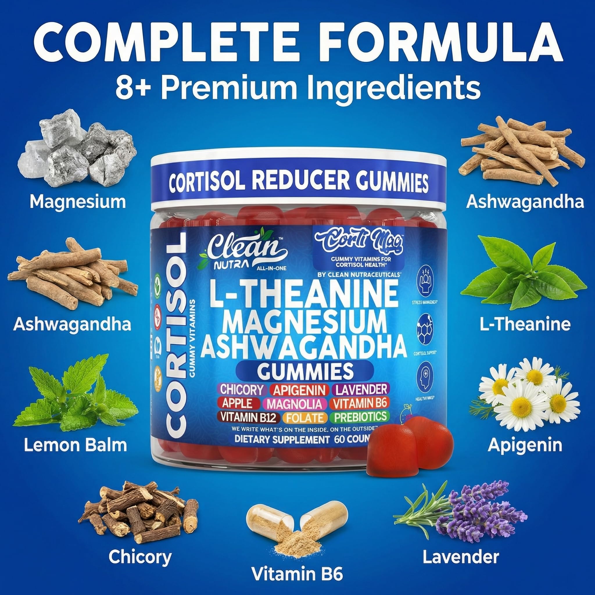 Clean Nutraceuticals Magnesium Citrate Gummies packet highlighting alpha-wave calm
