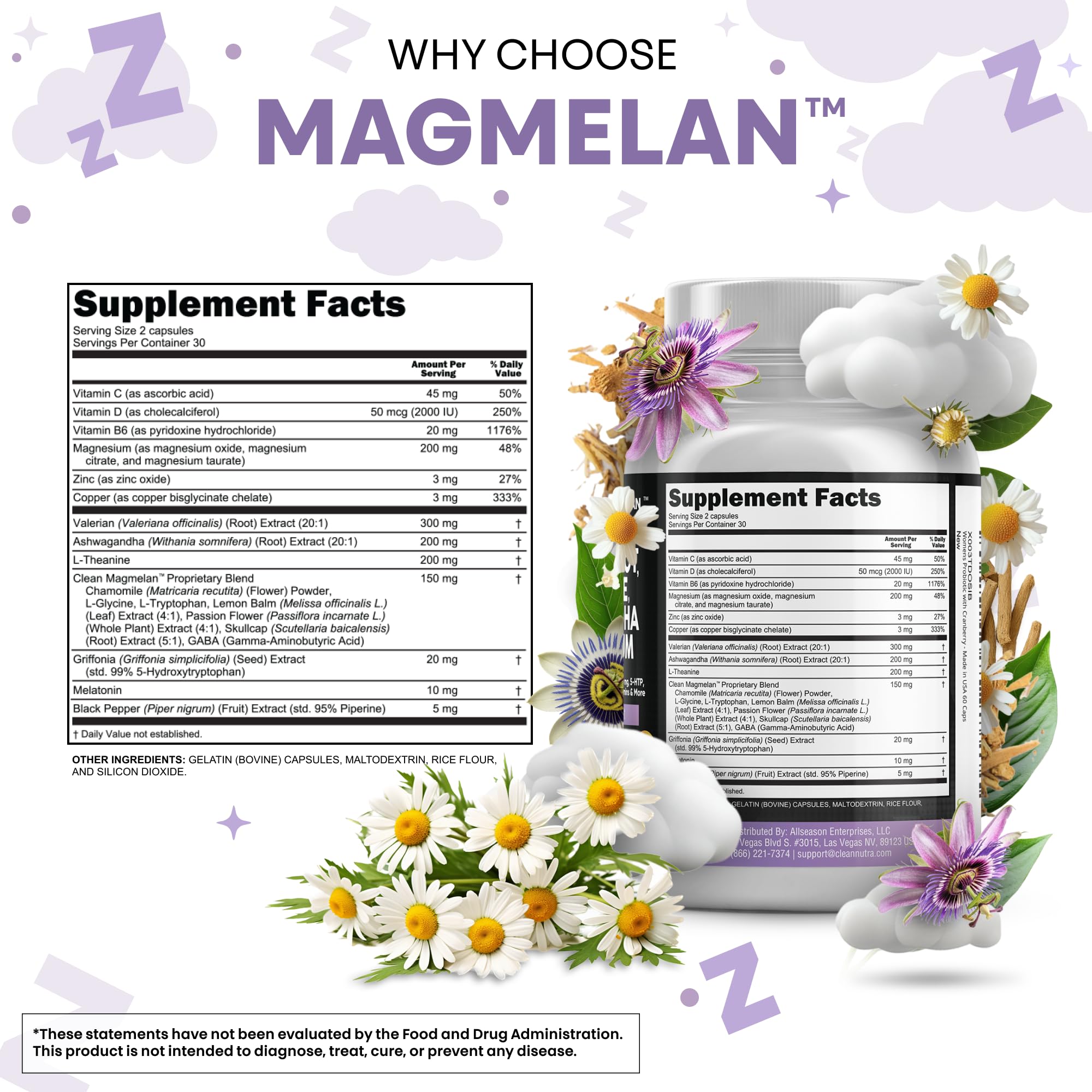 Clean Nutraceuticals Magnesium complex capsules provide mineral support