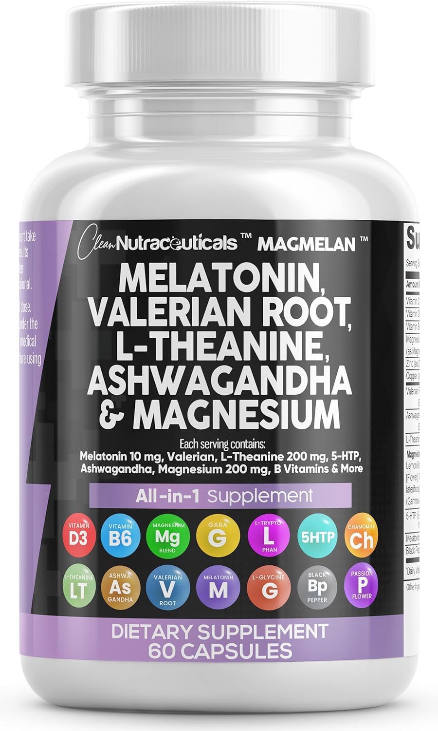 Clean Nutraceuticals Melatonin 10mg bottle may aid relaxation before sleep