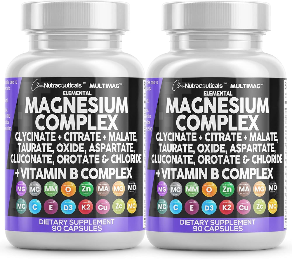 Clean Nutraceuticals MultiMag bottle on table highlighting all-in-one magnesium complex