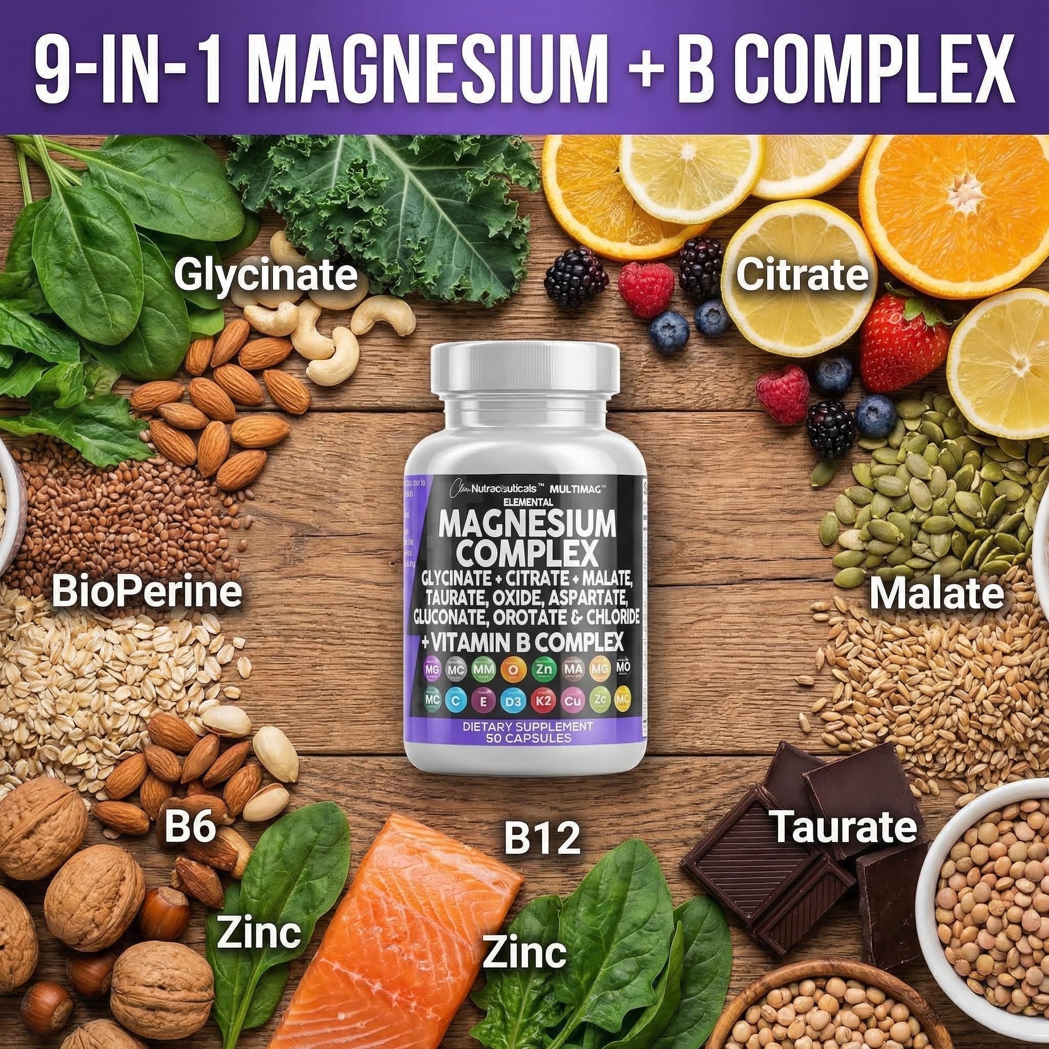 Clean Nutraceuticals MultiMag three-capsule serving demonstrates convenient dosage.