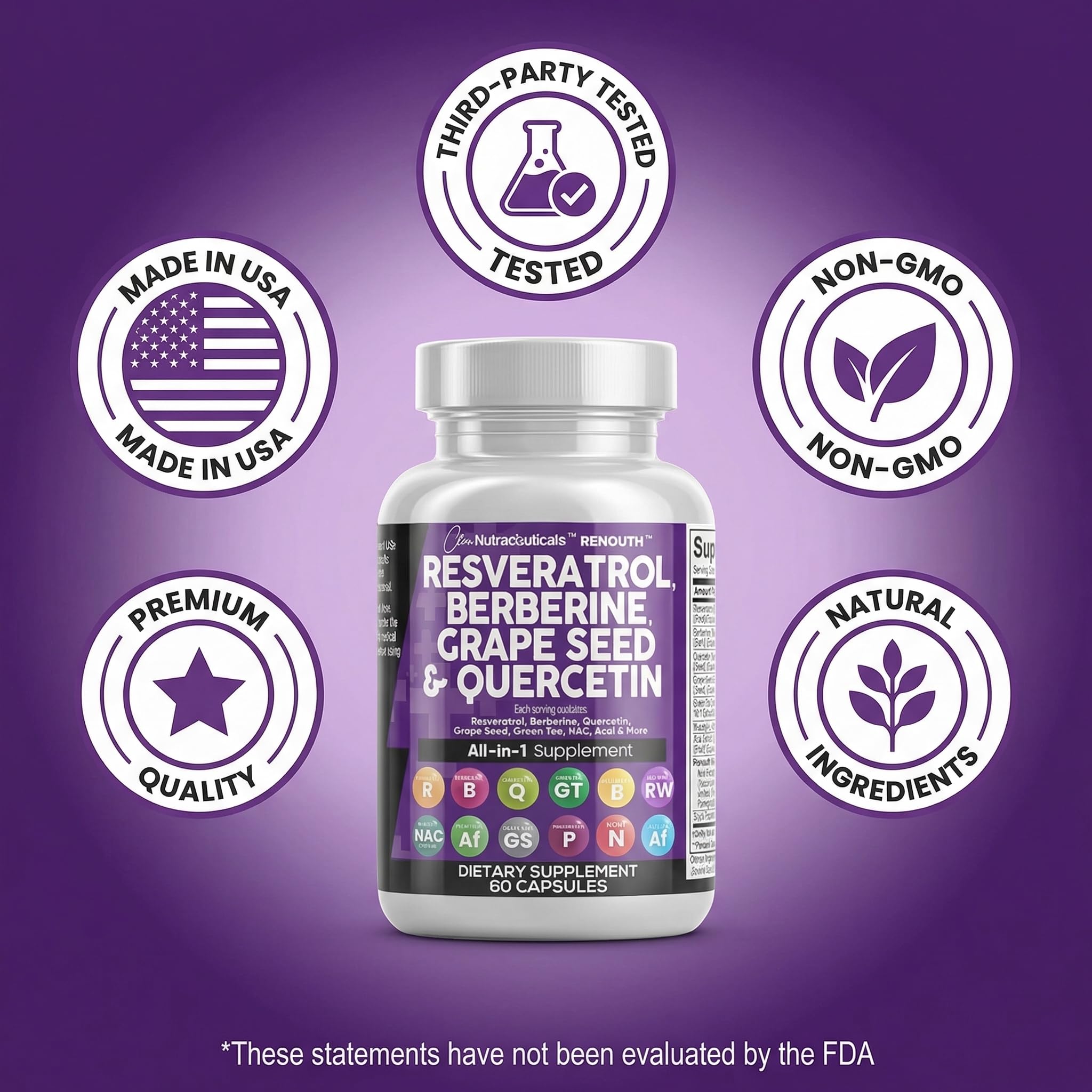 NAC capsules paired with other polyphenols for potential cellular support