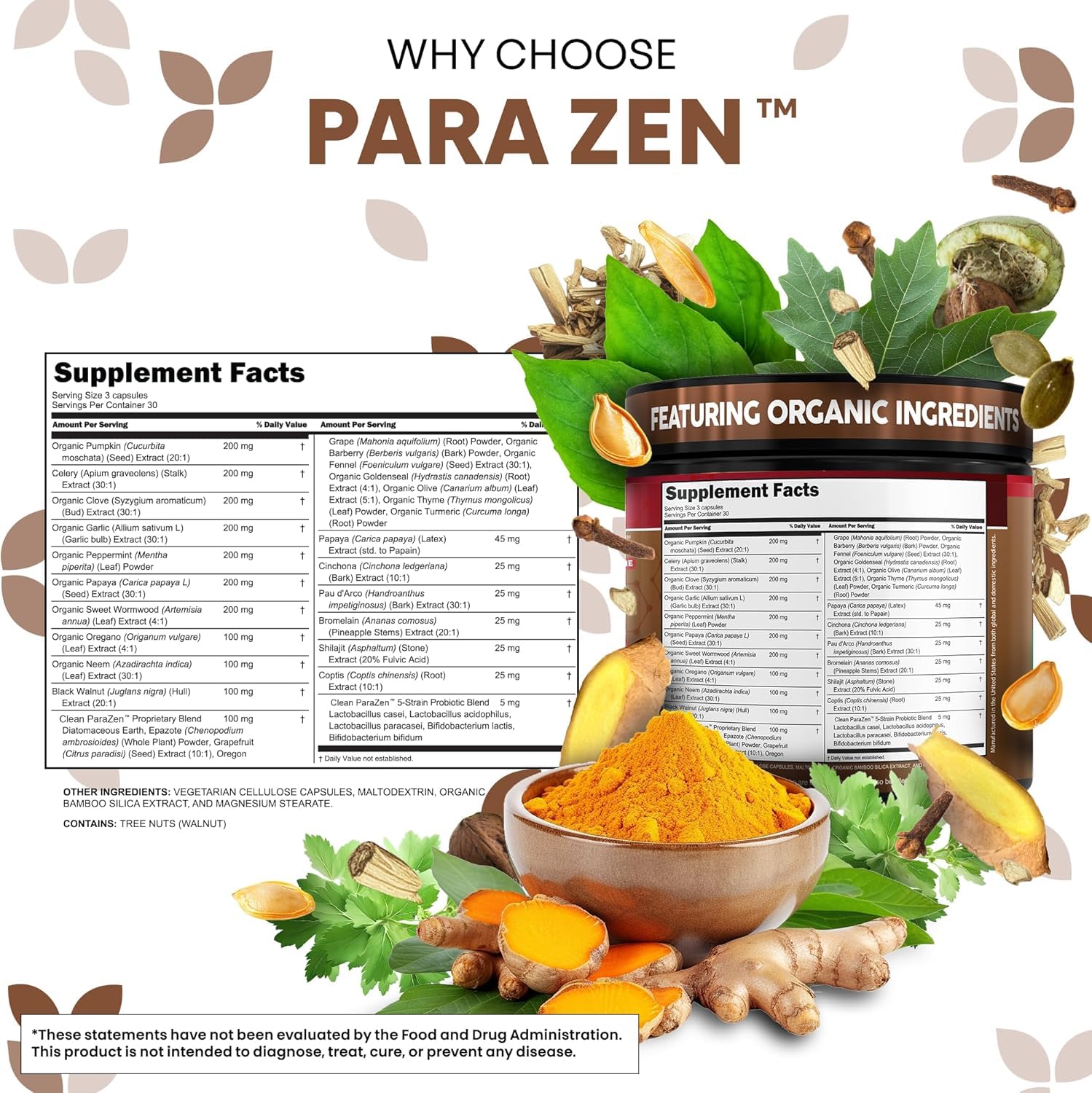 Clean Nutraceuticals papaya seeds capsule emphasizes natural enzyme support.
