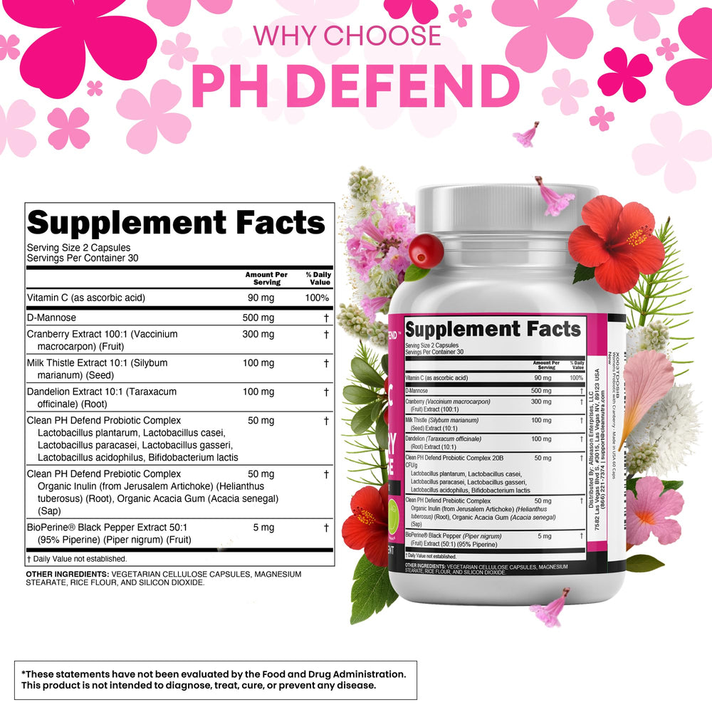 Clean Nutraceuticals PH Defend ingredients list with 20 billion CFU.