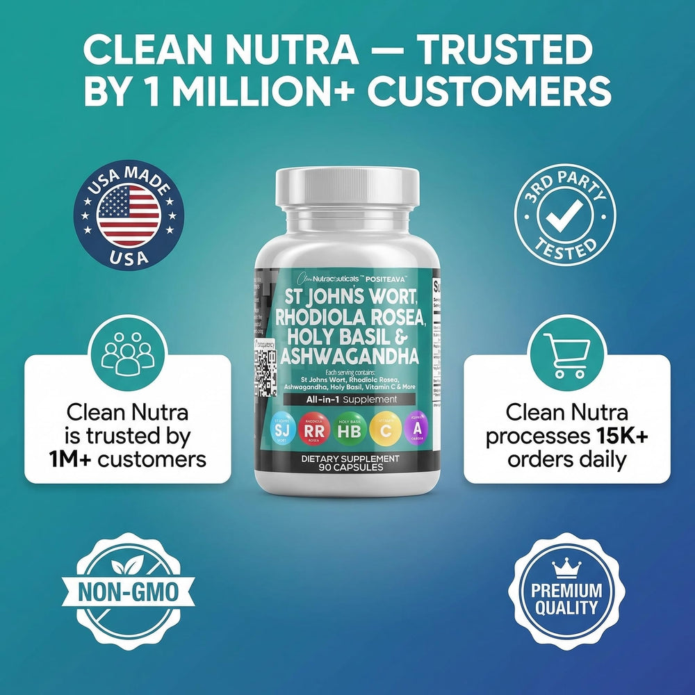 Clean Nutraceuticals Positeava three-capsule serving demonstrates simple daily dosage.