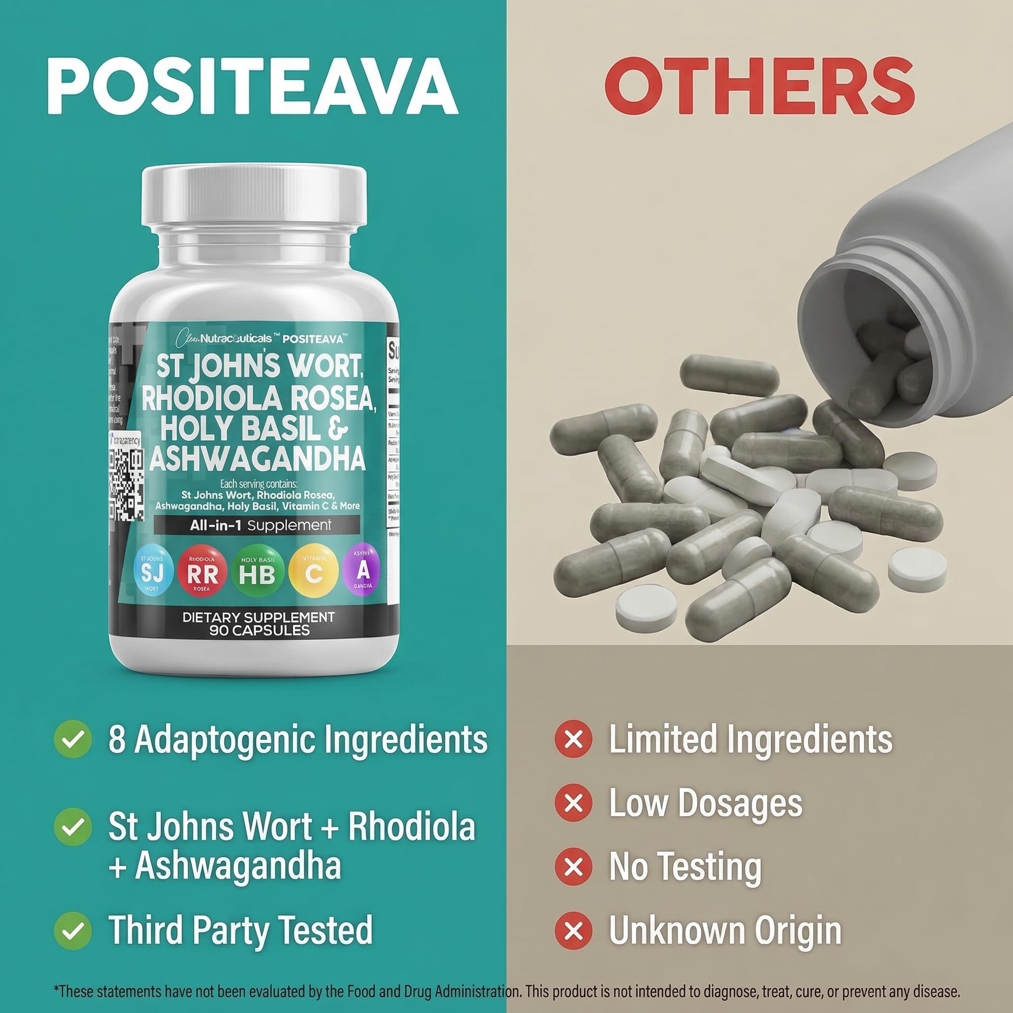 Clean Nutraceuticals Positeava Vitamin C & Black Pepper bottle signals enhanced absorption.