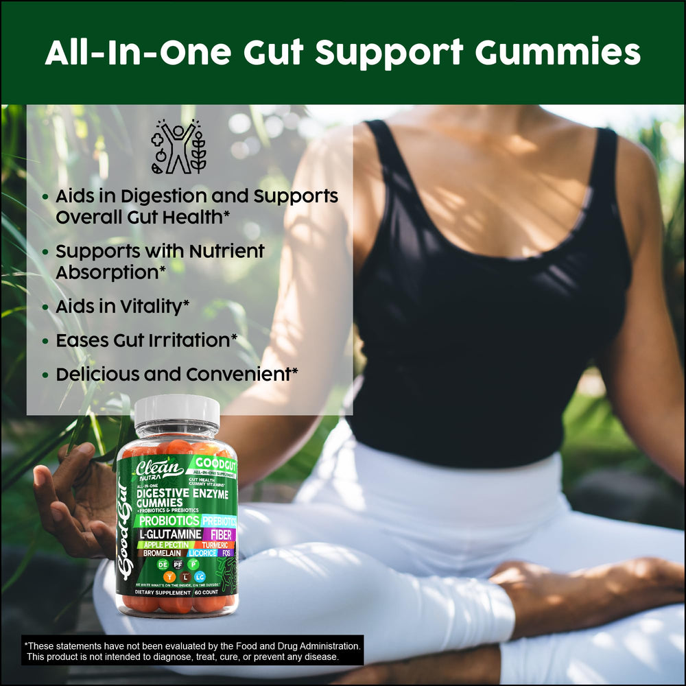 Clean Nutraceuticals Prebiotic Fiber Gummies highlight fiber for digestive regularity.
