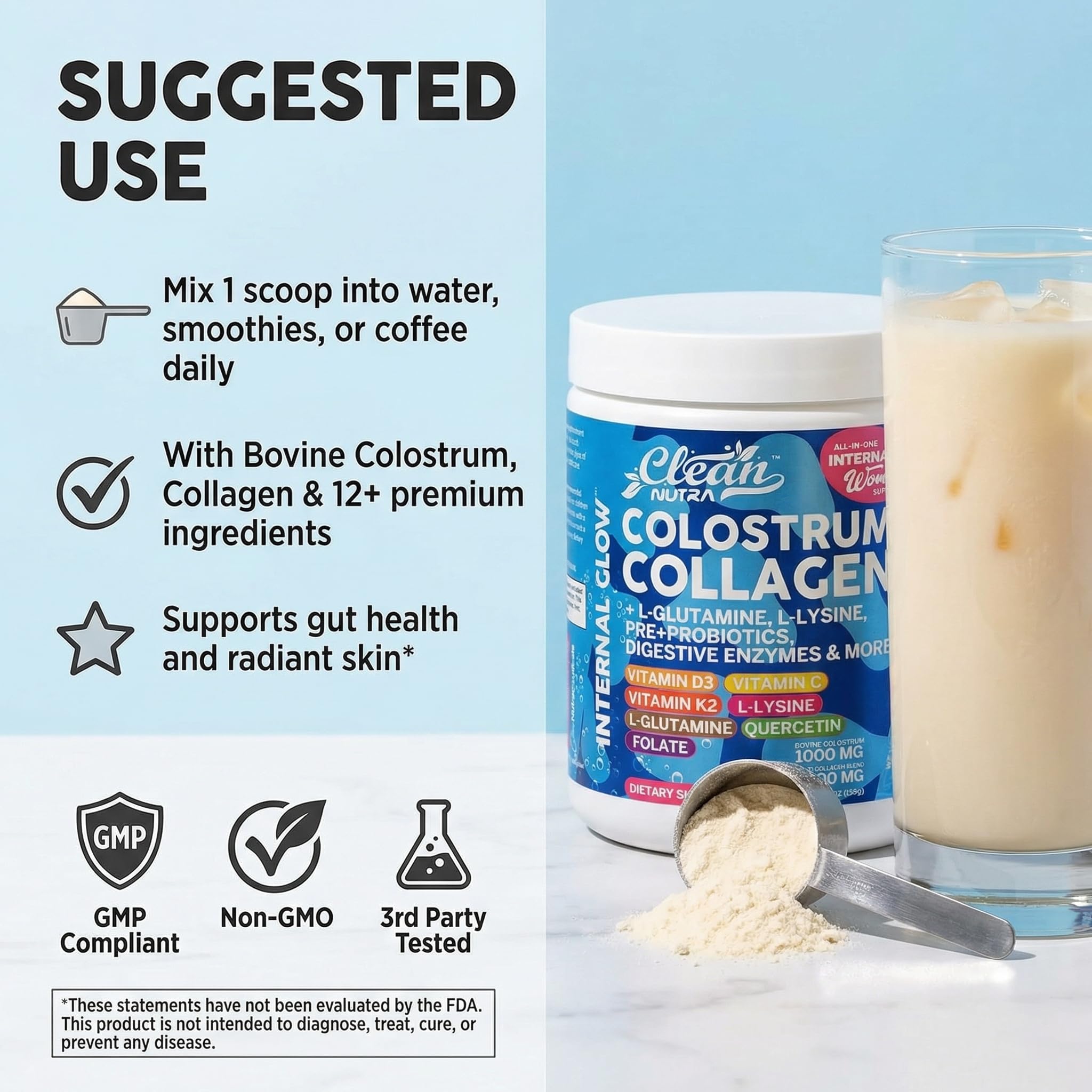 Clean Nutraceuticals probiotics and prebiotics tub—supports digestive balance.