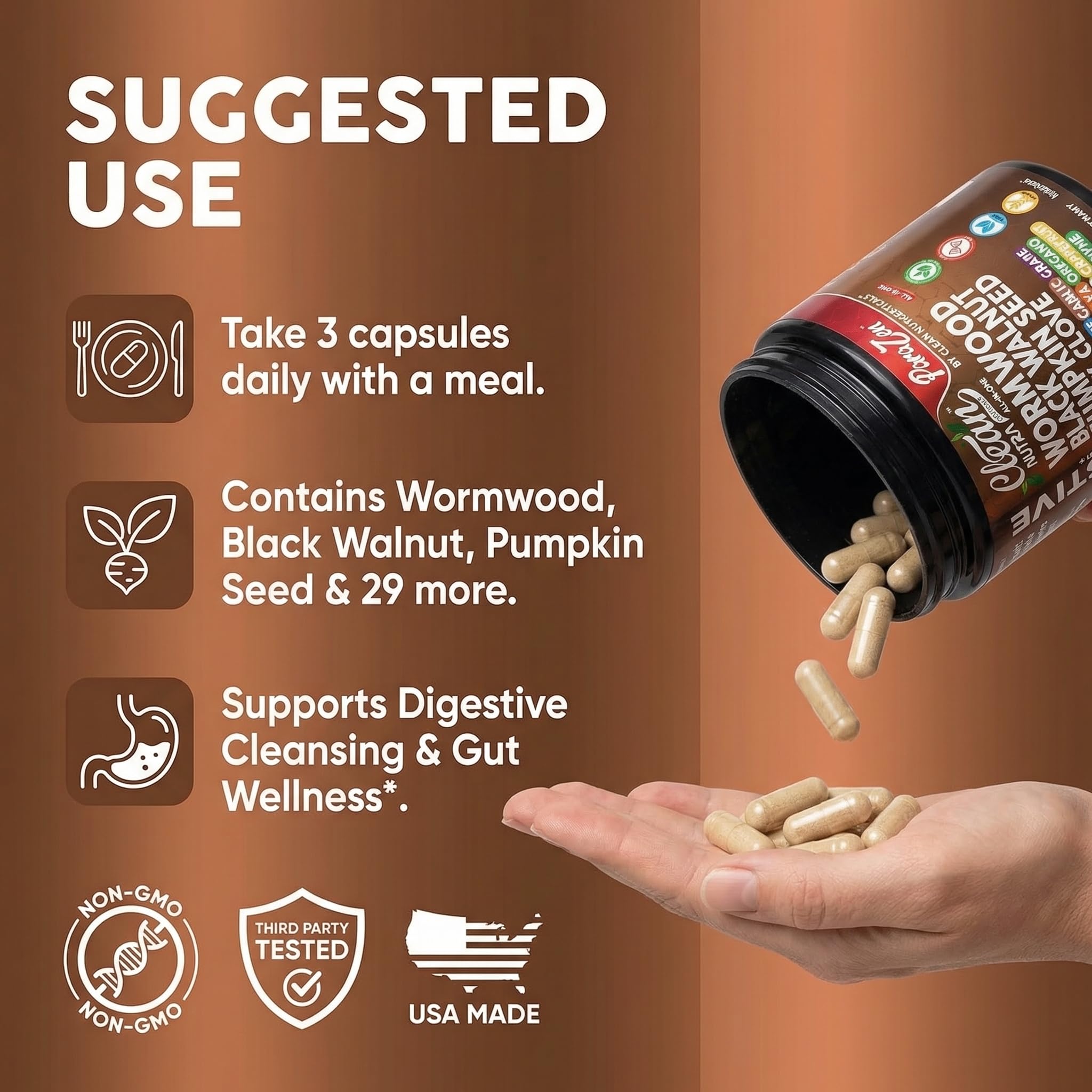 Clean Nutraceuticals pumpkin seed oil capsule demonstrates plant-based cleansing potential.
