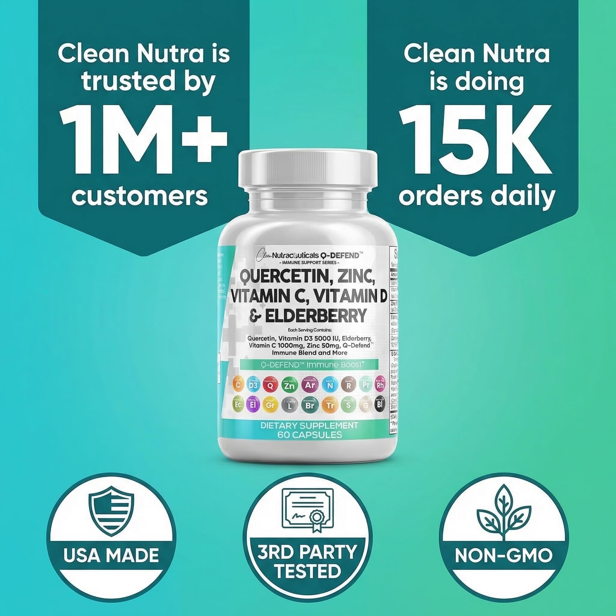Clean Nutraceuticals Q Defend reishi and nettle – natural resilience support.