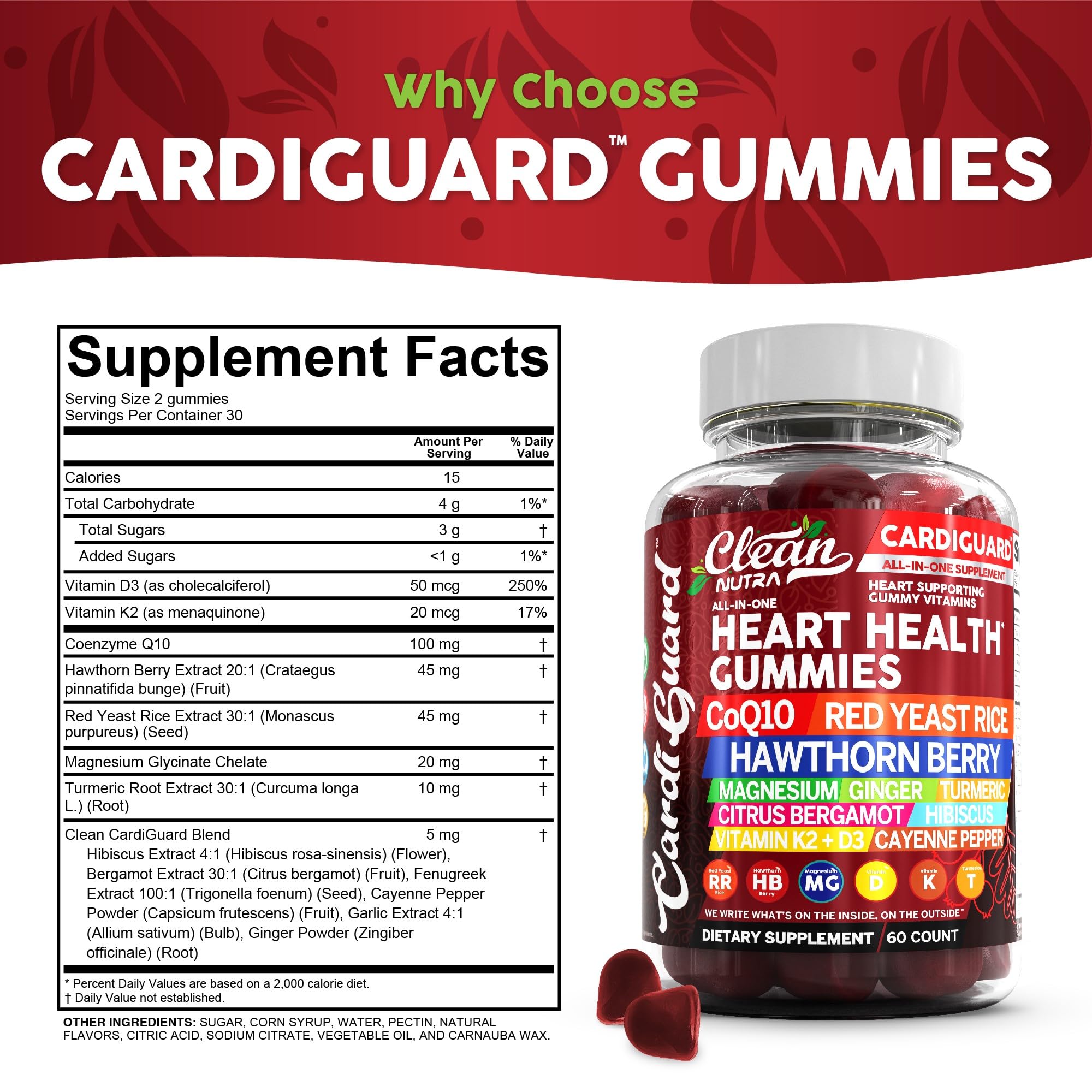 Clean Nutraceuticals red yeast rice and CoQ10 blend for daily vitality.