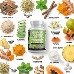 Clean Nutraceuticals slippery elm bark extract image conveys soothing gut support.