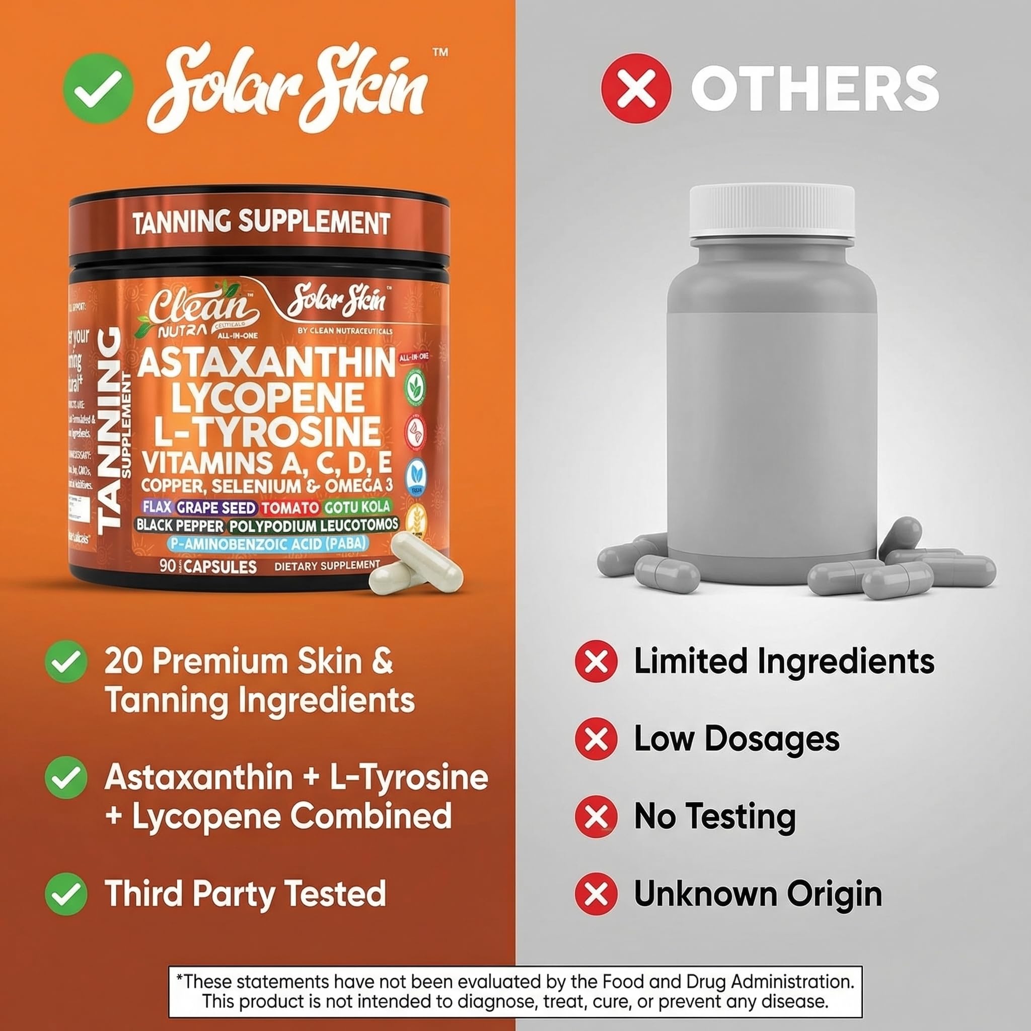 Pouring Solar Skin capsules into a hand for daily use