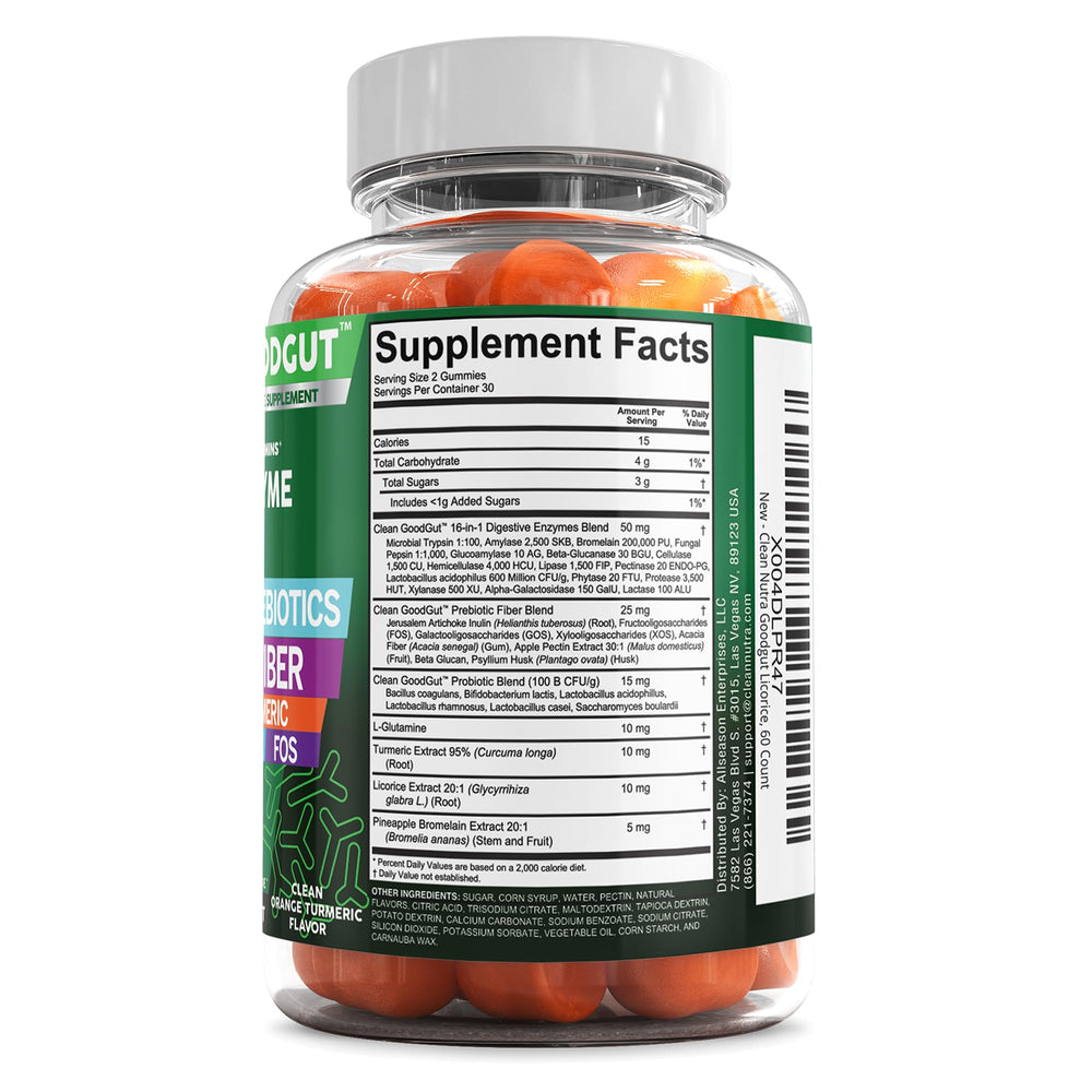 Clean Nutraceuticals Turmeric Curcumin Powder highlights turmeric for gut comfort.