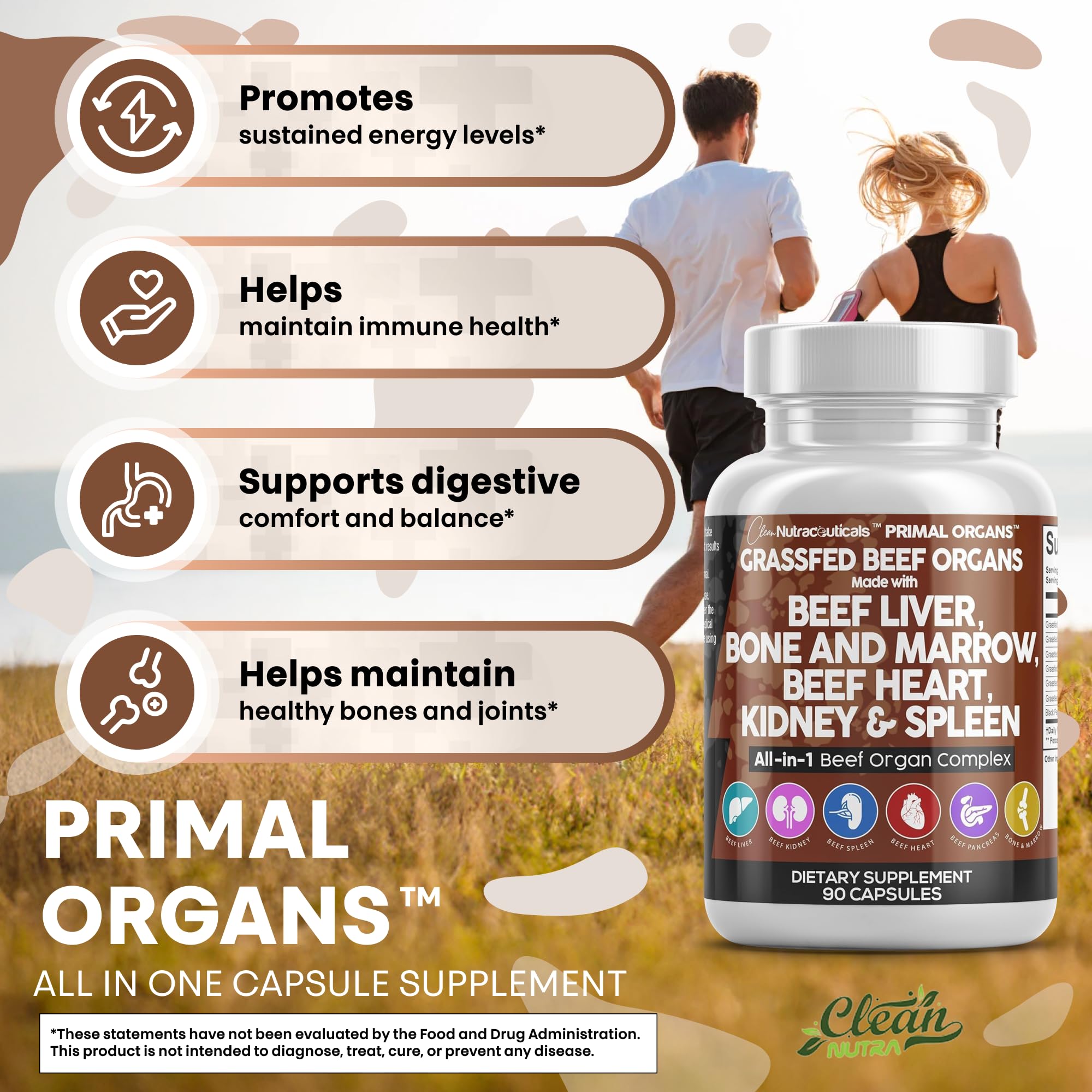 Clean Nutraceuticals USA-made beef organs supplement emphasizing quality standards