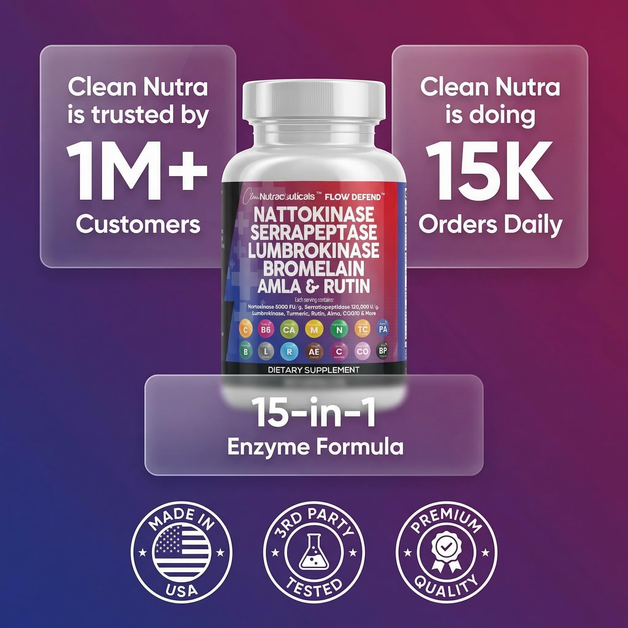 Clean Nutraceuticals USA-made stamp signaling trusted production.