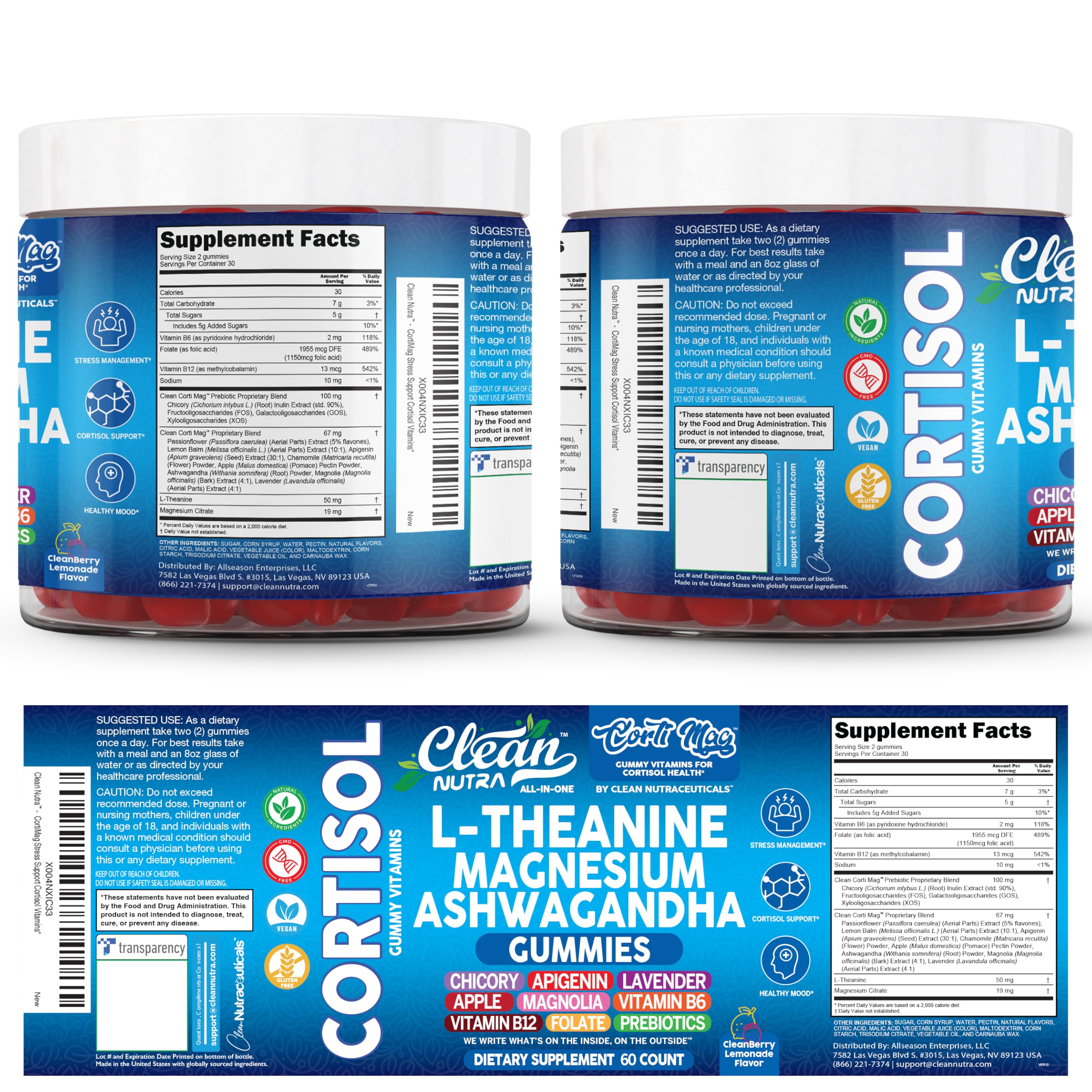 Clean Nutraceuticals Vegan Pectin-Based Gummies box showing plant-based sleep support