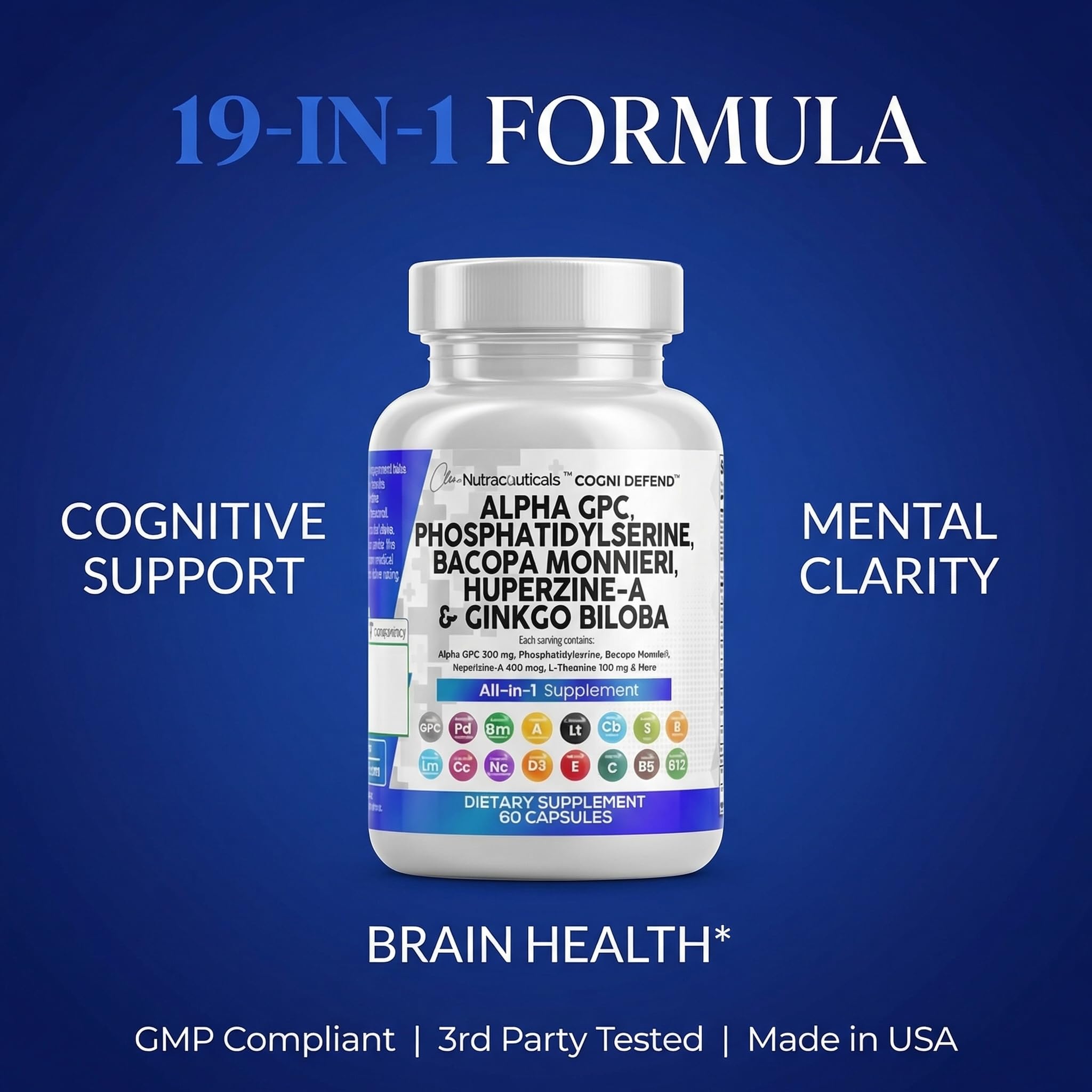 Clean Nutraceuticals Vitamin B Complex D E C for daily cognitive nutrition.