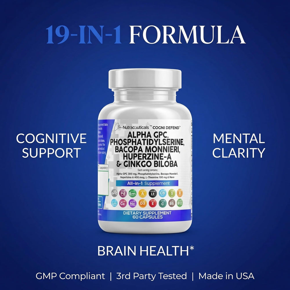 Clean Nutraceuticals Vitamin B Complex D E C for daily cognitive nutrition.