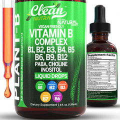 Clean Nutraceuticals Vitamin B Complex Drops bottle for daily energy support