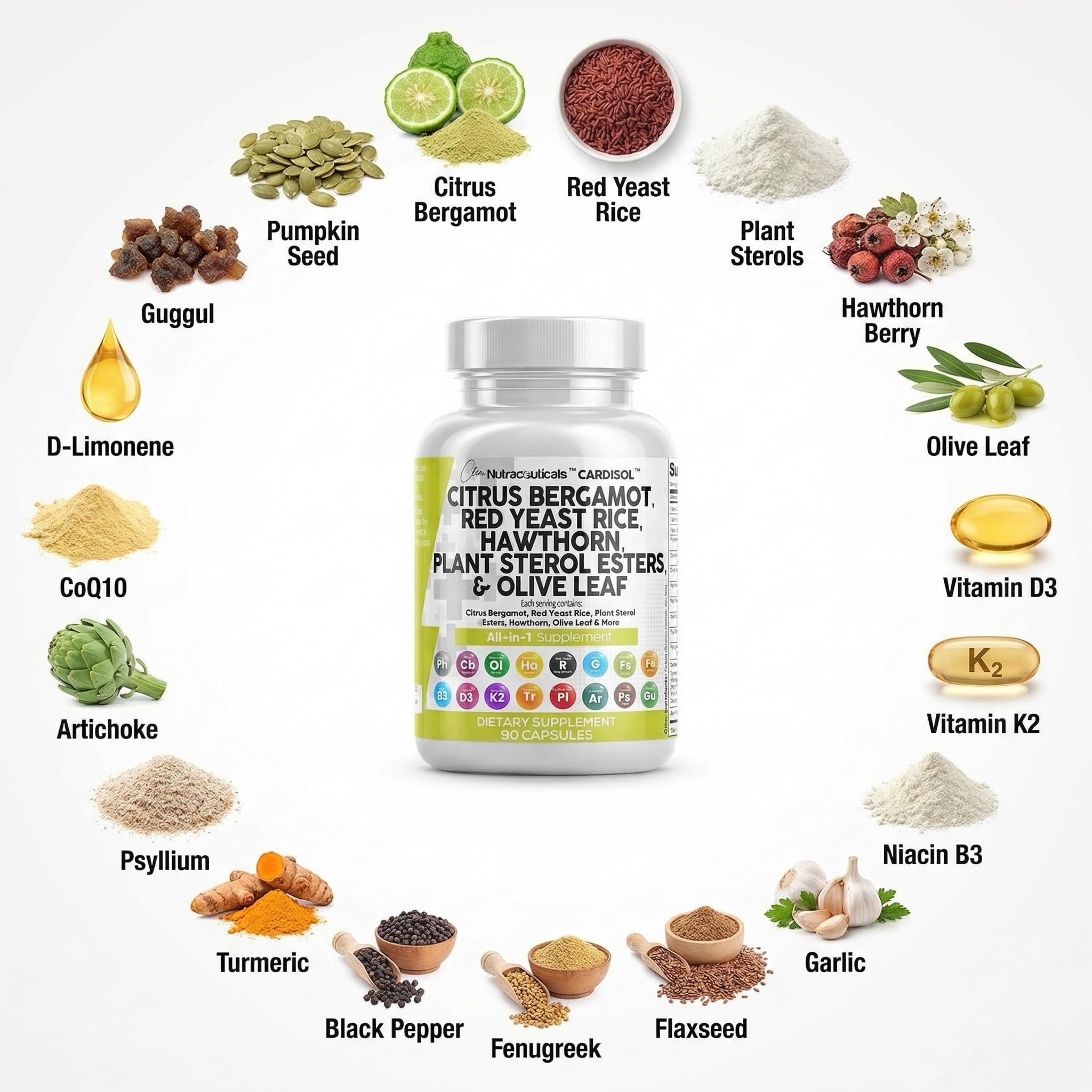 Clean Nutraceuticals vitamin d3 k2 niacin capsules with essential nutrients