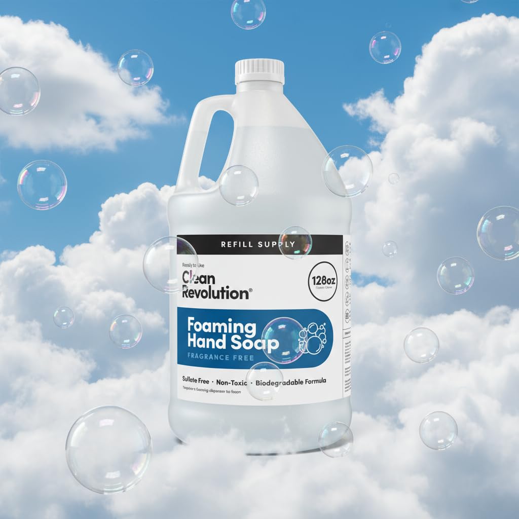Refill packaging designed to reduce plastic waste while keeping hands clean and moisturized.