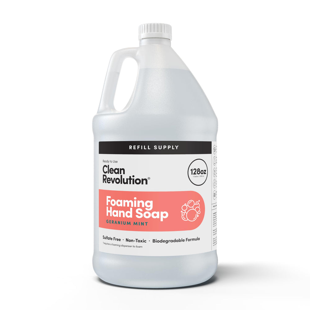 Clean Revolution foaming hand soap foam delivers gentle cleansing for everyday use.