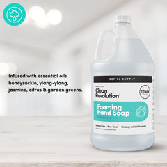 Clean Revolution Foaming Hand Soap Refill Spring Air packaging highlights recyclable bottle.