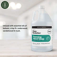 Clean Revolution Forest Escape fragrance label with nature-inspired scent notes.
