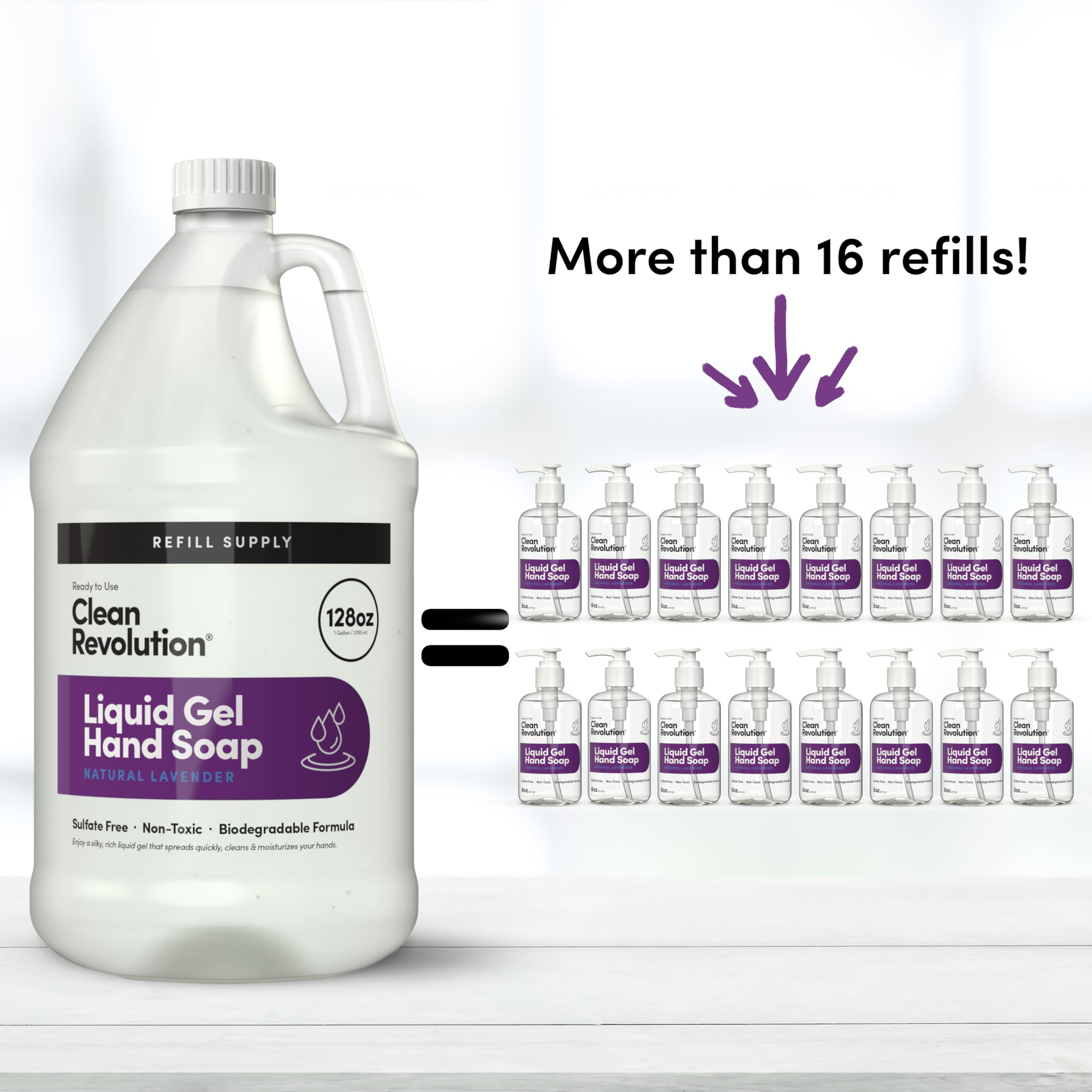 Clean Revolution hand soap with family-safe ingredients for gentle use