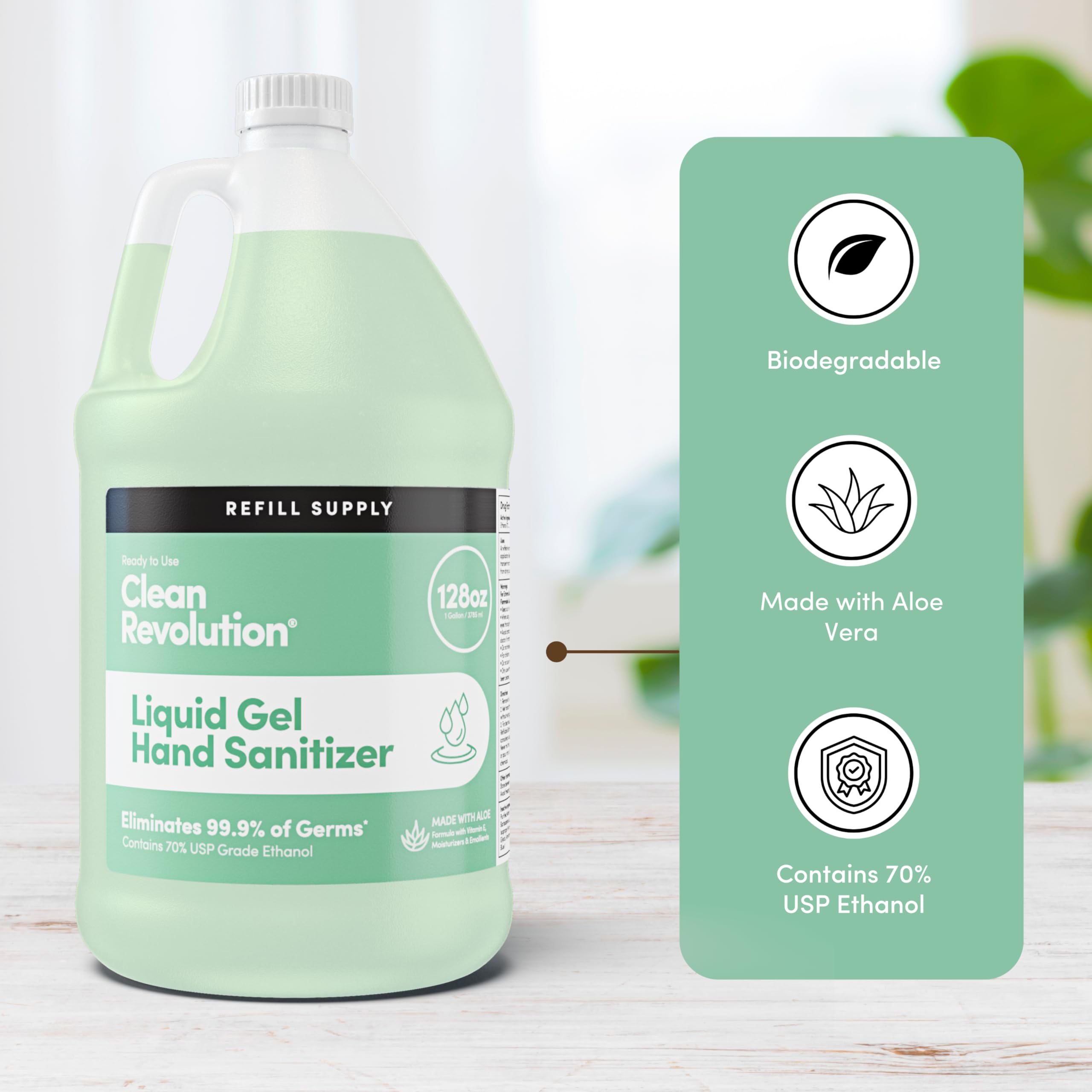 No animal testing icon with Clean Revolution branding.