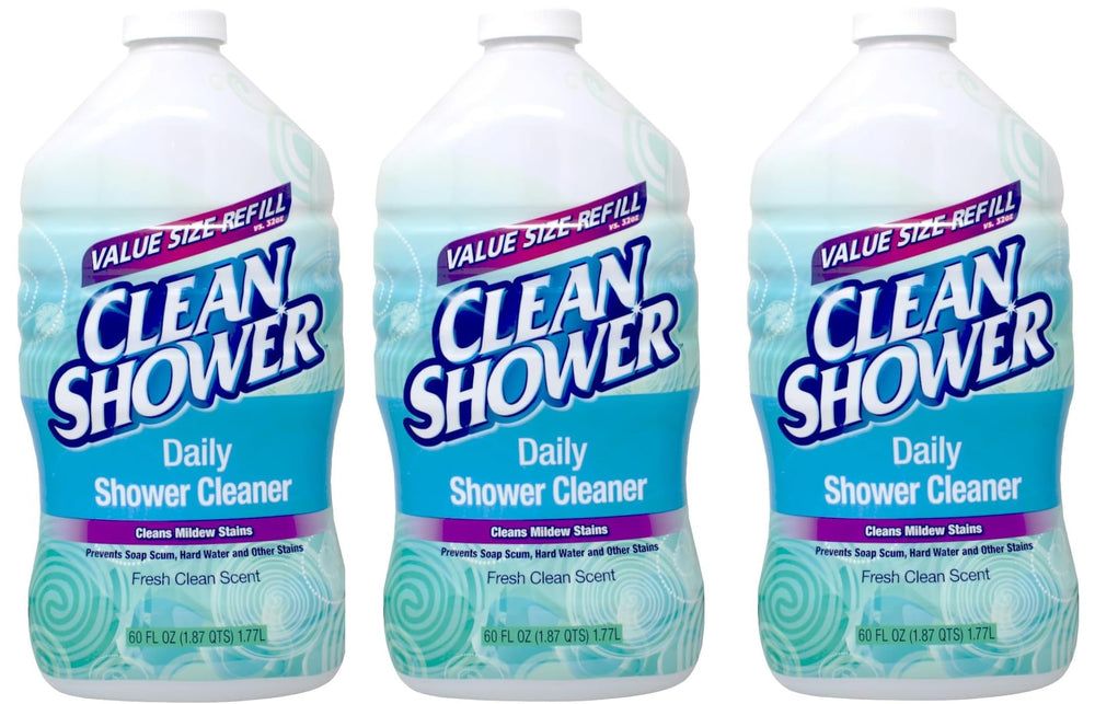 Clean Shower refill bottle with Fresh Clean scent, 60 oz, 3-pack for easy soap scum removal