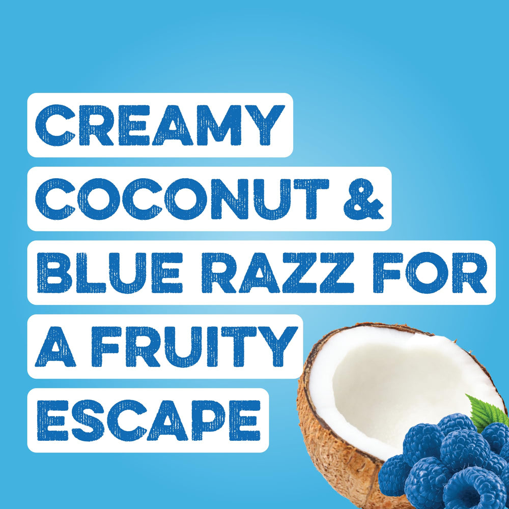 Clean Simple Eats Clear Protein Blue Bahama glass serve, juicy flavor and quick protein