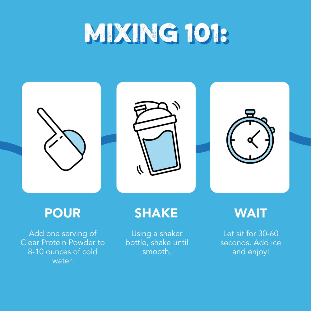 Clean Simple Eats Clear Protein Blue Bahama ultra-filtered whey label signals quality