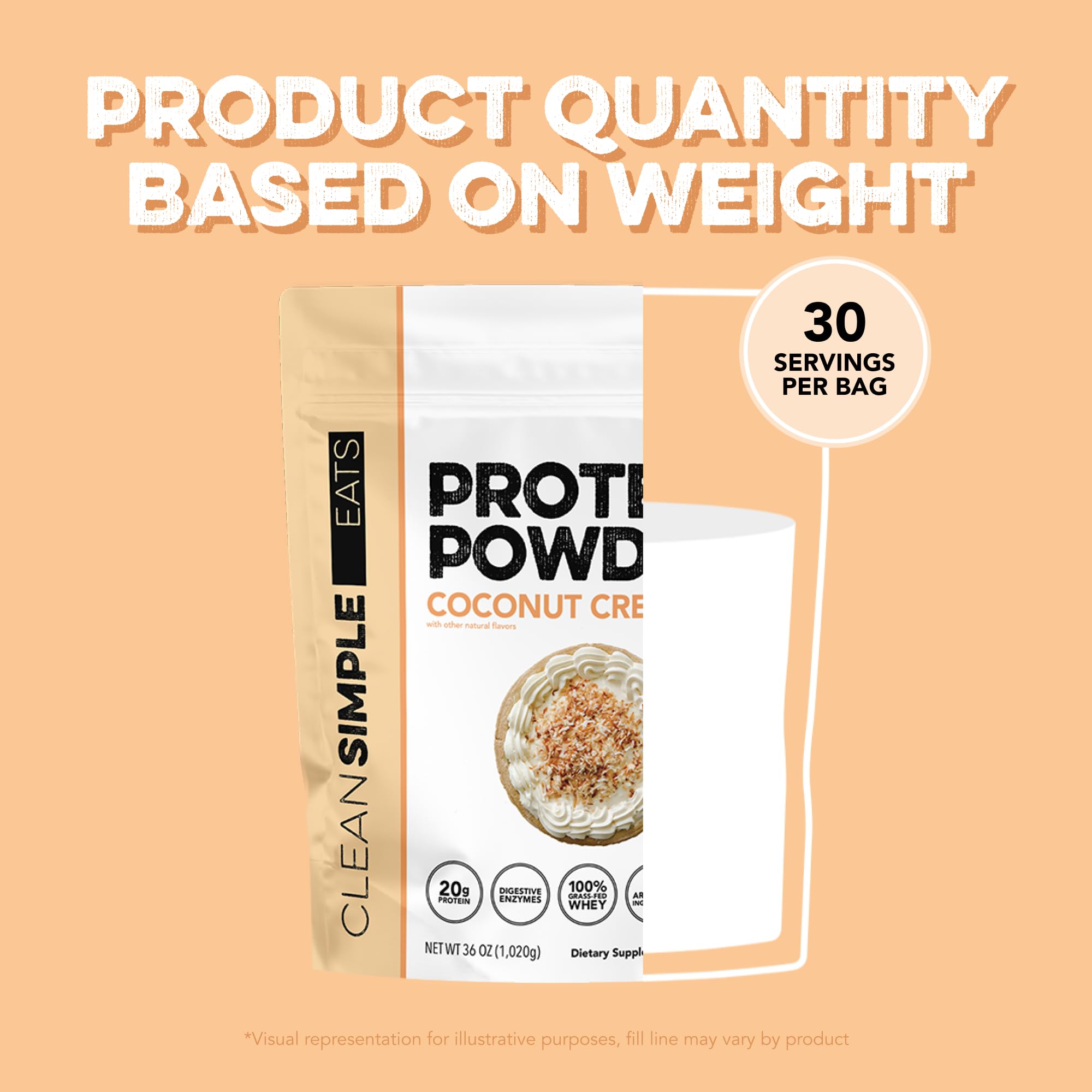 Clean Simple Eats whey coconut cream label closeup, shows clean ingredients