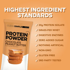 Clean Simple Eats grass-fed whey powder bowl, showcasing rich color and quality ingredients.