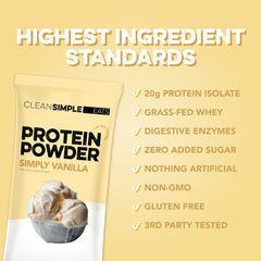 Clean Simple Eats Simply Vanilla blend being whisked into a creamy shake after a workout