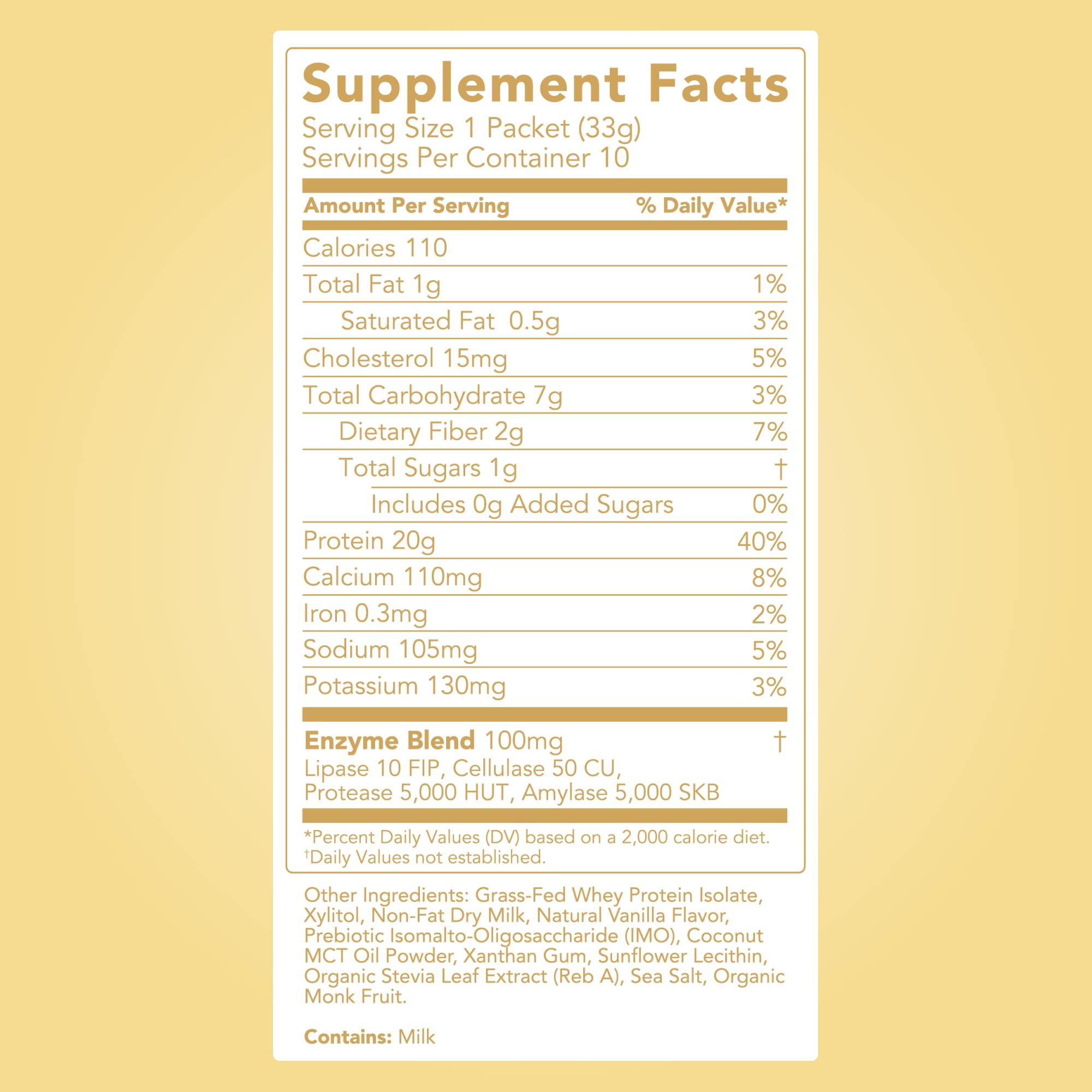 Clean Simple Eats Whey Protein Powder Simply Vanilla label view highlighting gluten-free, no artificial ingredients