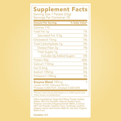 Clean Simple Eats Whey Protein Powder Simply Vanilla label view highlighting gluten-free, no artificial ingredients
