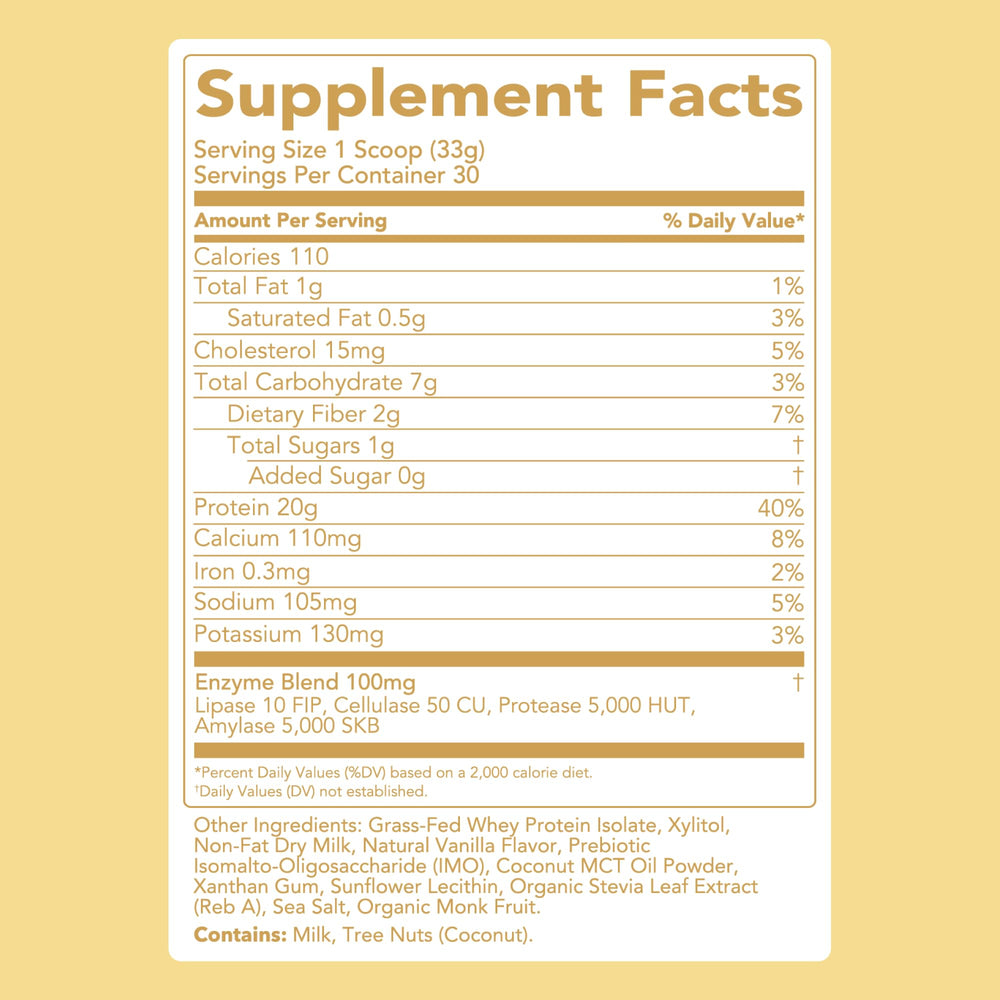 Digestive enzymes label suggests gentle digestion during workouts and busy days