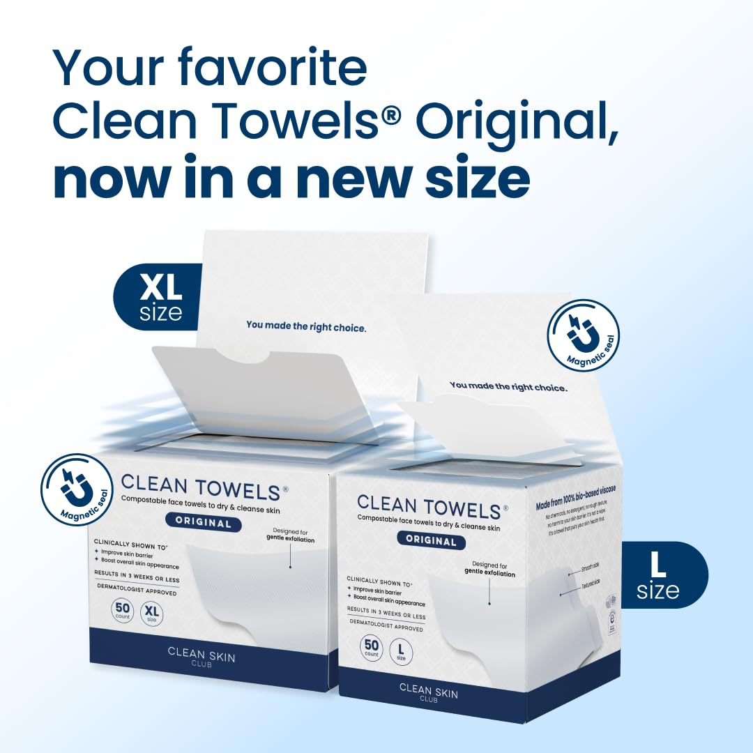 Clean Skin Club Clean Towels compact dry design for on-the-go facial care