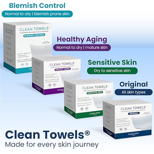 Clean Skin Club Clean Towels XL dry wipes ideal for travel and mess-free cleansing