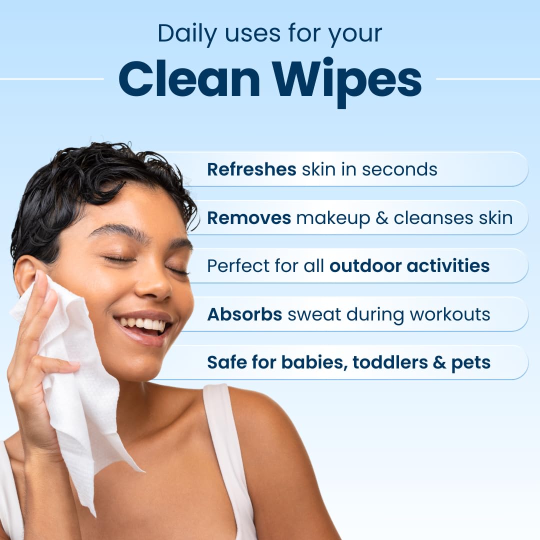 Clean Skin Club XL Premium Face Wipes fragrance free label visible.