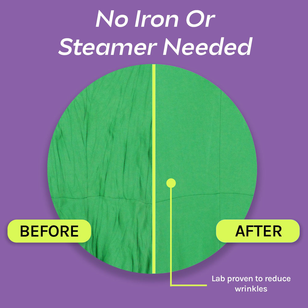 Close-up showing CleanBoss softening fabrics and reducing static cling