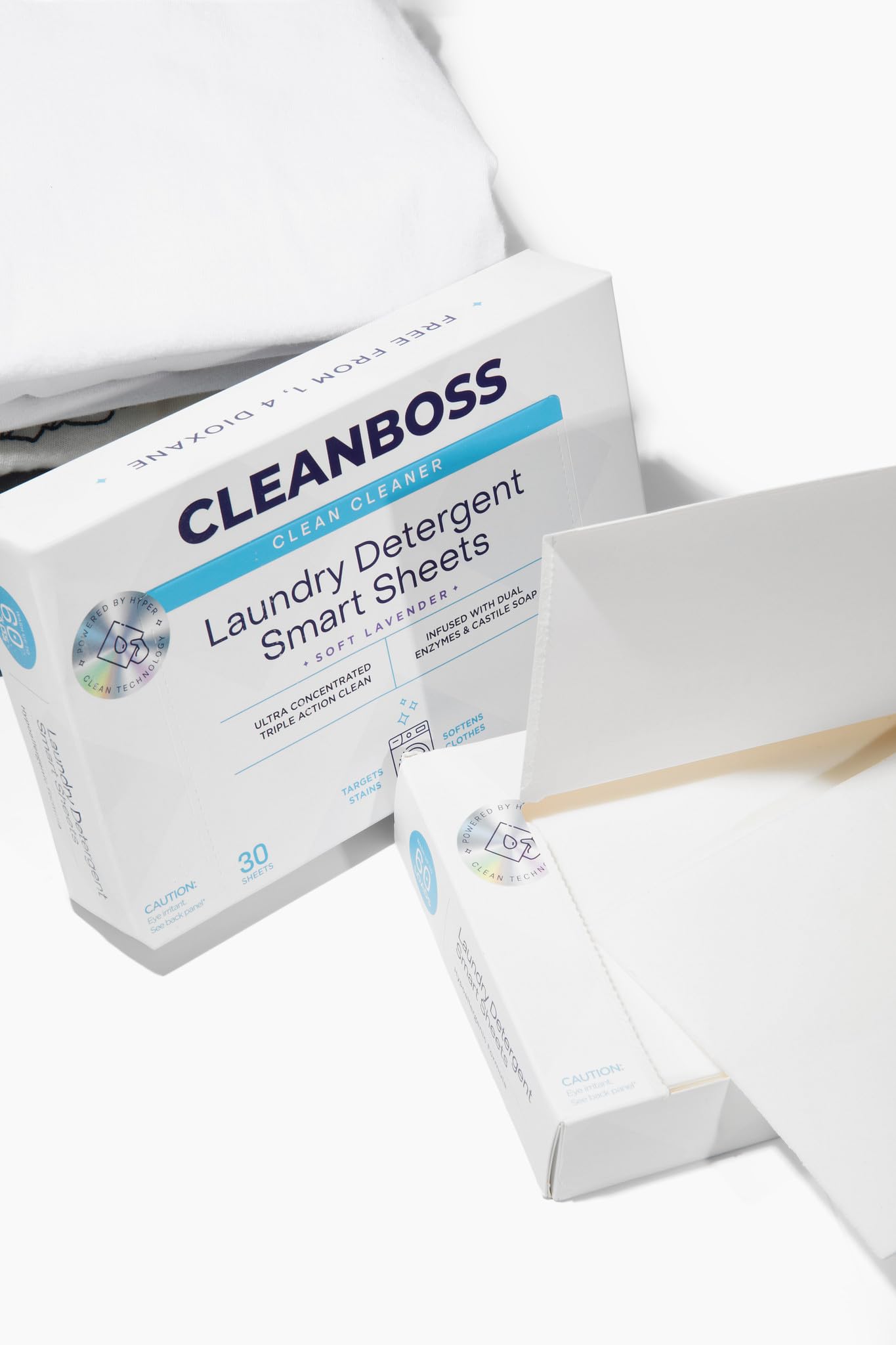 CleanBoss hand-wash option dissolves in water for delicate fabrics.