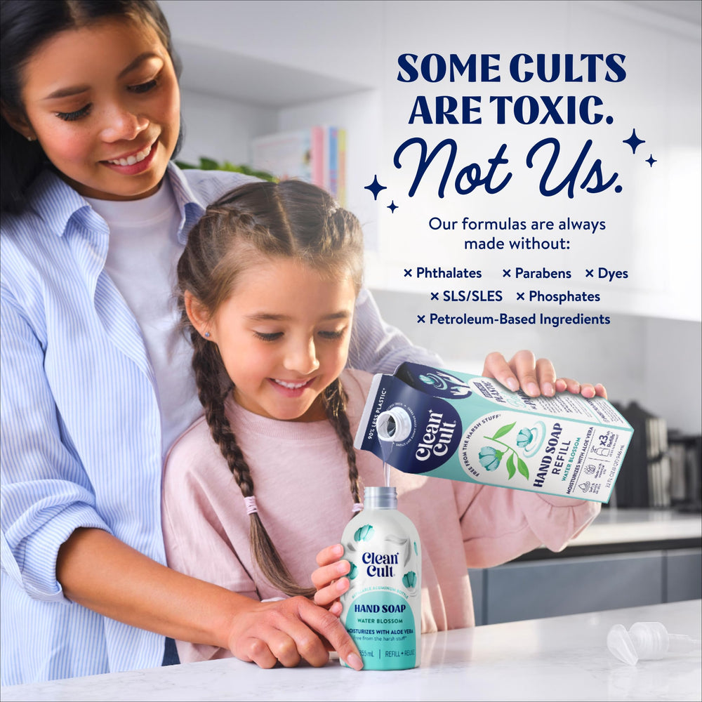 Cleancult 32 oz refill bottle on shelf, ready for a greener refill routine.